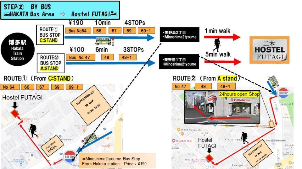 ホステル二木 Hostel Futagi ゲストハウス Φουκουόκα Εξωτερικό φωτογραφία
